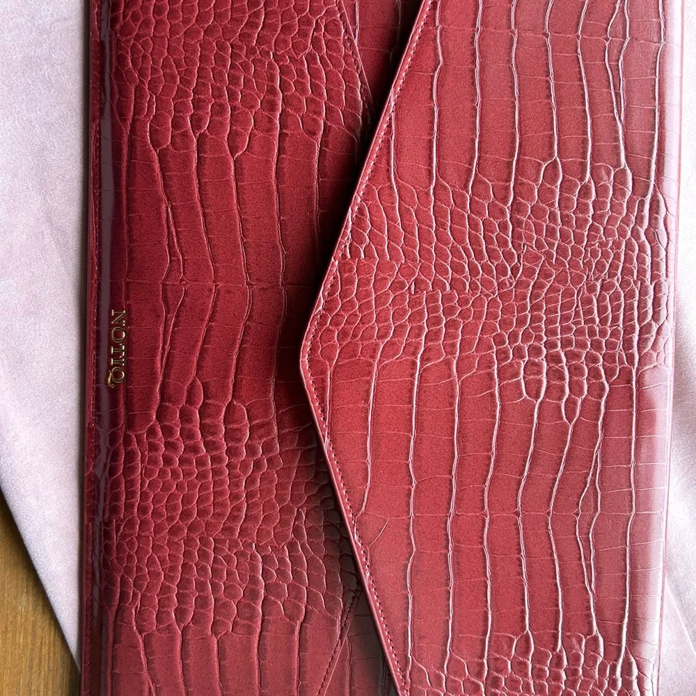 NOTIQ Vegan Croco Leather Laptop Tech Sleeve /document holder NEW